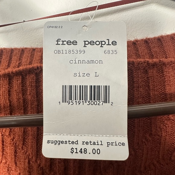 Free People Emmaline Long Sleeve Sweater Dress Cinnamon L Ptp 14 super stretchy - Picture 4 of 12